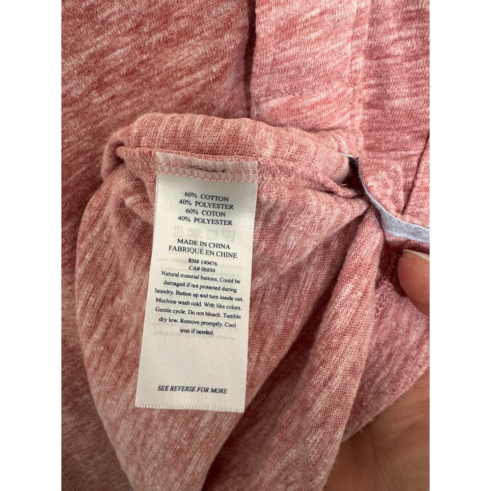Faherty Brand Mens Heathered Red Short Sleeve Pocket Polo Shirt Large - Picture 5 of 5